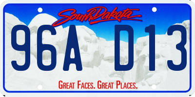 SD license plate 96AD13