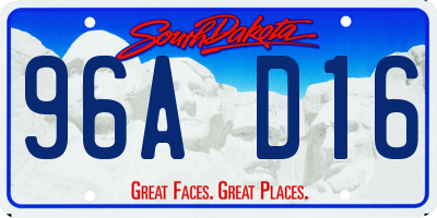 SD license plate 96AD16