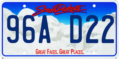 SD license plate 96AD22