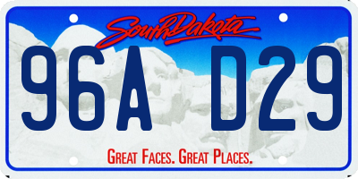 SD license plate 96AD29