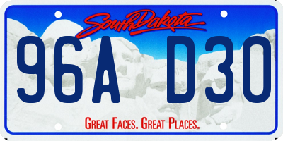 SD license plate 96AD30