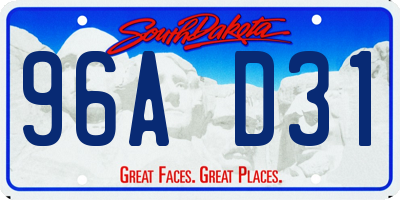 SD license plate 96AD31