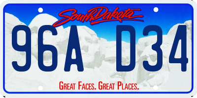 SD license plate 96AD34