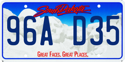 SD license plate 96AD35