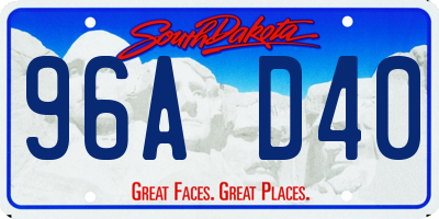 SD license plate 96AD40