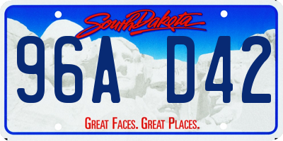 SD license plate 96AD42