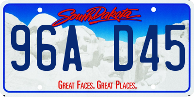 SD license plate 96AD45