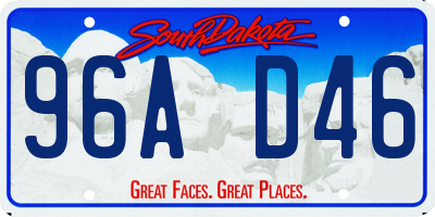 SD license plate 96AD46