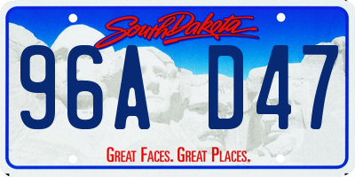 SD license plate 96AD47