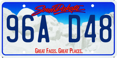 SD license plate 96AD48