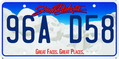 SD license plate 96AD58