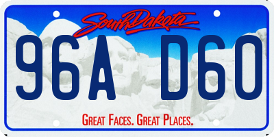 SD license plate 96AD60
