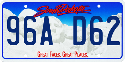 SD license plate 96AD62