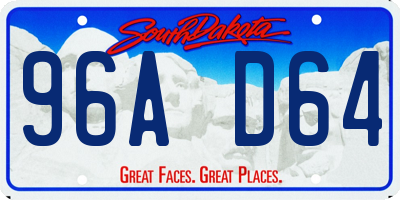 SD license plate 96AD64