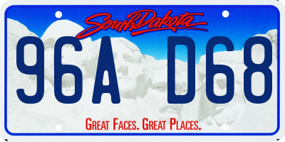 SD license plate 96AD68