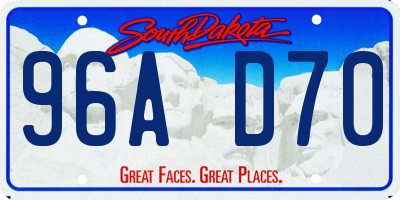 SD license plate 96AD70