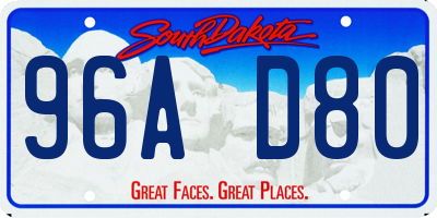 SD license plate 96AD80