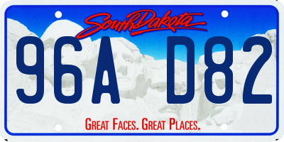SD license plate 96AD82