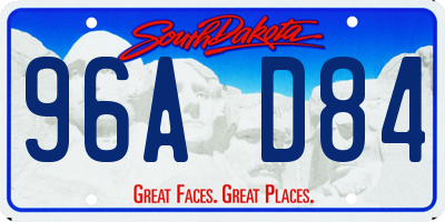 SD license plate 96AD84