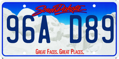 SD license plate 96AD89