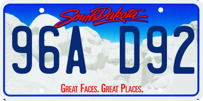SD license plate 96AD92