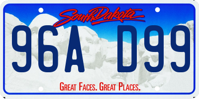 SD license plate 96AD99