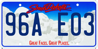 SD license plate 96AE03