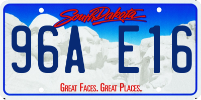 SD license plate 96AE16