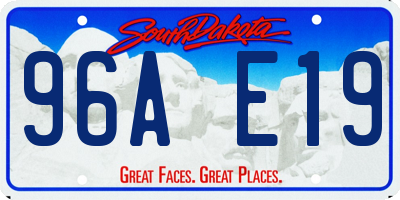 SD license plate 96AE19