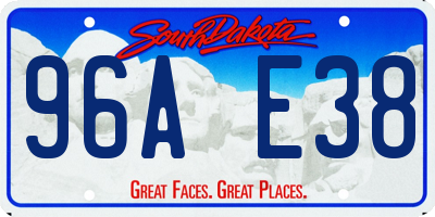 SD license plate 96AE38