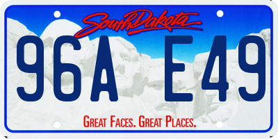 SD license plate 96AE49