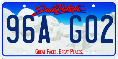 SD license plate 96AG02