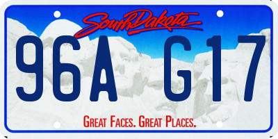 SD license plate 96AG17
