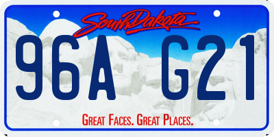 SD license plate 96AG21