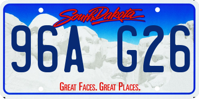 SD license plate 96AG26