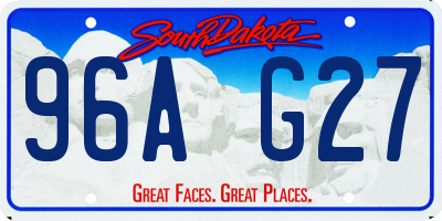 SD license plate 96AG27