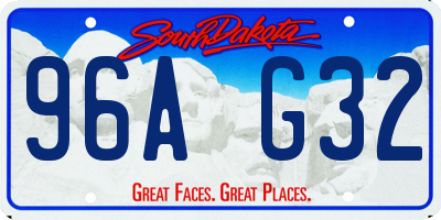 SD license plate 96AG32