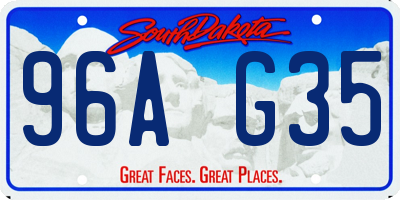 SD license plate 96AG35