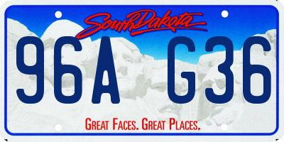 SD license plate 96AG36