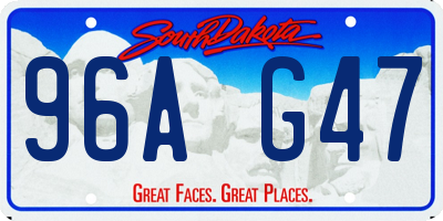 SD license plate 96AG47