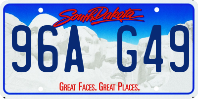 SD license plate 96AG49