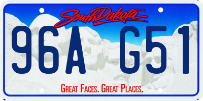 SD license plate 96AG51