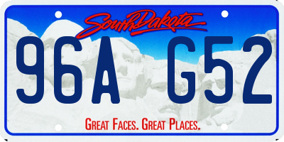 SD license plate 96AG52