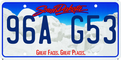 SD license plate 96AG53