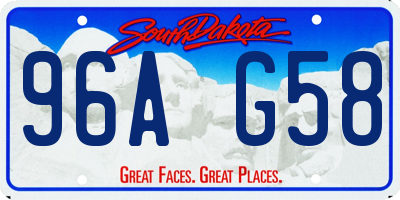SD license plate 96AG58