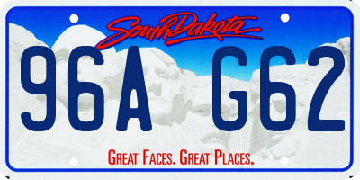 SD license plate 96AG62