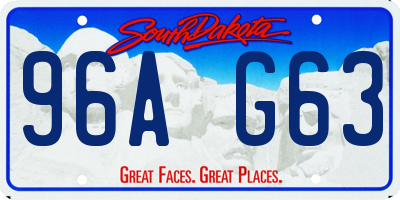 SD license plate 96AG63