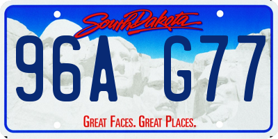 SD license plate 96AG77