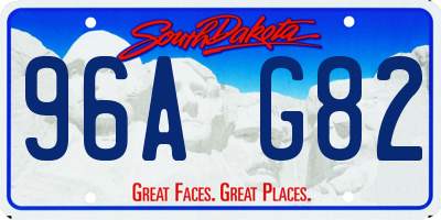 SD license plate 96AG82