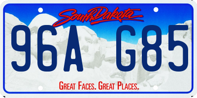 SD license plate 96AG85